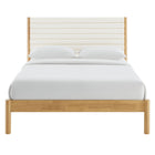 Modway - Olea Bois massif Boucle à touffes de canal Lit de plateforme complet, Feather Oak-Pas besoin de sommier