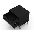 Manhattan Comfort - Rockefeller Table de Nuit Moderne du Milieu du Siècle à 2 Tiroirs 51 cm - Noir - Lot de 2-Parfait pour le rangement ou l’exposition d’objets