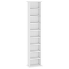HOMCOM - Armoire de rangement multimédia DVD mince à 9 niveaux avec étagères réglables - blanc-Peut contenir jusqu'à 252 CD dans 9 compartiments 