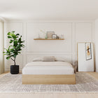 Nexera - Lit double 3 tiroirs, Érable naturel-Comprend un système de lattes pour le support du matelas, il ne nécessite donc pas de sommier, le choix économique idéal 