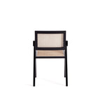 Manhattan Comfort - Lot de 2 chaises de salle à manger Hamlet 19,67 po style industriel chic avec accoudoirs - noir et cannage naturel-Livré chez vous entièrement assemblé Aucun assemblage requis
