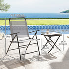 Outsunny - Ensemble bistro pliable avec dossier réglable, gris-La structure en acier avec revêtement en poudre offre une grande durabilité 