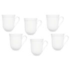 Casa Domani - Tasse blanche Florence embossée 390ml - Lot de 6-En porcelaine avec un motif délicat en relief sur un profil festonné.