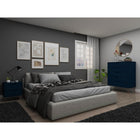 Manhattan Comfort - Rockefeller commode haute et table de chevet style milieu du siècle moderne - tatiana bleu minuit - ensemble de 2-Choisissez le design de votre poignée lorsque le produit est chez vous Option pour une poignée découpée ou un look affleurant