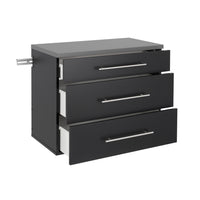 Prepac - Le meuble tablette accrochable HangUps à 3 tiroirs - noir-Dimensions finies : L 30 po X H 24 po X P 16 po 5 pieds cubes 142 L de rangement