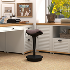Vinsetto - Tabouret oscillant pivotant sans dossier - brun-Le design oscillant permet de se balancer, de pivoter à 360°, de s’incliner et de se pencher pour plus de plaisir