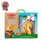 Melissa & Doug Ensemble de jeu Explorons le feu de camp S'Mores Casse-tête - 24 pièces-La nourriture pour jeu comprend 2 guimauves réversibles (crues d'un côté, grillées de l'autre !) dans un sachet, 2 morceaux de chocolat en bois dans une boîte, 4 biscuits Graham en bois dans une boîte.