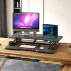 Mount-It! - Convertisseur de bureau électrique avec plateau de 38 pouces, noir-Design contemporain de haute qualité avec des bords arrondis qui s'intègre parfaitement dans n'importe quel intérieur de bureau ou de maison