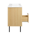 Modway - Chaucer 48" Meuble de salle de bain à double lavabo - Oak White-Assemblée requise
