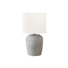 Monarch Specialties - Luminaire - 17 po H Lampe De Table - Céramique Gris - Abat-Jour Ivoire / Crème - Contemporain-Cette lampe de table de 17 pouces de haut est dotée d'une élégante base en céramique grise texturée et d'un abat-jour contemporain en tissu ivoire, parfait pour ajouter une touche tendance à votre salon, votre chambre ou votre bureau à domicile