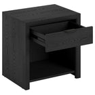 Hudson&Canal - Table de chevet rectangulaire Clara 24 po, grain noir-Nettoyer avec un chiffon doux et sec, sans produits chimiques agressifs ni produits de nettoyage abrasifs