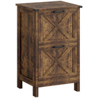 HOMCOM - Classeur 2 tiroirs pour documents lettre/A4 - brun rustique-Améliore la décoration du bureau à domicile avec un charmant style porte de grange 
