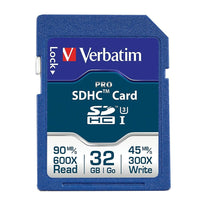 Verbatim - Carte mémoire 600x Pro SDHC, 32 Go, classe 10-La carte mémoire de série Pro 600X de Verbatim de 32 Go maximise votre capacité de saisir, de décharger et de traiter votre photographie numérique ou vidéo haute définition 1080p. De classe 10 pour dispositifs hôte munis d'une interface haute vitesse standard. Commutateur de protection en écriture pour prévenir la suppression accidentelle de données.