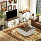 HOMCOM - Table basse relevable avec compartiment caché - blanc-Assemblage requis