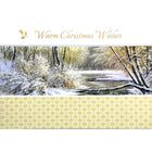 Mill Brook Studio - Cartes de souhaits Noël / Enveloppes - 5-3/8 po x 7-3/4 po - Voeux Chaleureux - Ruisseau enneigé - Paquet de 18-Cartes de souhaits qualité boutique