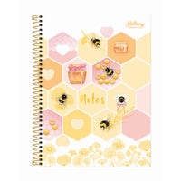 Hilroy - Cahier À Couverture Rigide, Abeilles - 160 Pages - 10-7/8 po H x 7-7/8 po l, Blanc-Couverture rigide durable 
