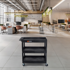 Luxor - Chariot utilitaire polyvalent à trois plateaux cuvettes Luxor TUFFY XL - 32" L x 18" P - noir-8