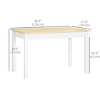 HOMCOM - Table à manger scandinave avec plateau effet bois et pieds épais pour 4-6 personnes - chêne-Patins antidérapants empêchent la table de salle à manger de glisser et protègent votre sol 