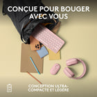 Logitech - Pebble Mouse 2 M350s fine sans fil Bluetooth, portable, légère, boutons personnalisables - Rose-Un choix de conception que vous apprécierez: les pièces en plastique de la souris Bluetooth Pebble Mouse 2 M350s contiennent au moins 58% de plastique certifié recyclé post-consommation
