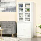 HOMCOM - Bibliothèque armoire de rangement 71 po avec portes et étagères - blanc-Convient à votre bureau, cuisine, chambre ou salon 
