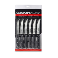 Cuisinart - Couteaux à trois rivets semble de 6-couteaux à bifteck-Lame en acier inoxydable à haute teneur en carbone assurant précision et exactitude