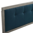Modway - Draper Touffe Tissu et bois Tête de lit King, Gris azur-Rembourrage en mousse dense