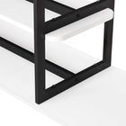 Manhattan Comfort - Console moderne Celine 70,86 po - Blanc-Pieds en acier carbone avec finition noire pour la mode et la durabilité