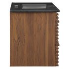 Modway - Render Support mural de 36" Vanette de salle de bain - Noir noyer-MDF et panneau de particules