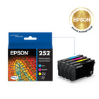 Epson - T252 Cartouche d'encre - Capacités mixtes -  Emballage mixte – Noir et couleurs-Manipulation sans souci - impressions résistantes au maculage, à la décolouration et à l’eau