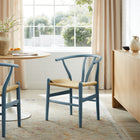 Modway - Amish 29" Chaise à manger - Harbor Blue-Supports de barre pour les pieds
