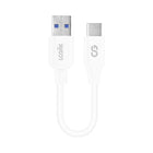 LOGiiX - Sync & Charge USB-A vers USB-C 15cm - Blanc-Câble compact USB-A vers USB Type-C de 15cm (~0,49 pi)