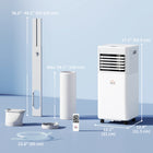 HOMCOM - Climatiseur silencieux 10 000 BTU avec télécommande - blanc-Mode sommeil et minuterie de 24 heures pour un repos paisible 