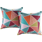 Modway - 2 pièces Terrasse extérieure Ensemble d’oreillers - Mosaïque-Coussin décoratif intérieur/extérieur