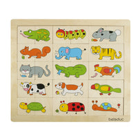 Beleduc - Puzzle d'animaux à associer et à mélanger - Ensemble de 30-Favorise le développement de la mémoire