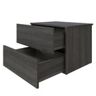 Nexera - Table de nuit à 2 tiroirs James, Gris écorce-4