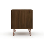 Manhattan Comfort - Table de nuit Rockefeller 20,08" style mi-siècle moderne à 1 tiroir - Marron-17,62 po L x 20,08 po l x 21,65 po H