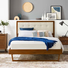 Modway - Willow Bois Lit à plateforme queen avec cadre angulaire, Noyer beige-Rubberwood Legs