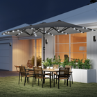 Outsunny - Parasol de terrasse double face - gris foncé-Équipé de perles lumineuses LED alimentées par énergie solaire sur les baleines
