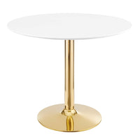 Modway - Verne 35 po Table à manger, Or Blanc-Table à manger moderne
