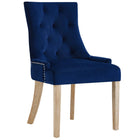 Modway - Pose Performance Velvet Chaise à manger - Marine-Chaise d’accent moderne