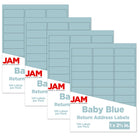 JAM Paper Étiquettes postales, 2 5/8 x 1 po, bleu ciel, 30 par page, 480 par paquet-bleu ciel