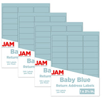 JAM Paper Étiquettes postales, 2 5/8 x 1 po, bleu ciel, 30 par page, 480 par paquet-bleu ciel