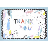 Mill Brook Studio - Cartes de souhaits Merci avec enveloppes – 5-3/8 po x 7-3/4 po – Éclaboussures de couleur – paquet de 18-Cartes de souhaits qualité boutique
