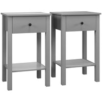 HOMCOM - Table d’appoint - gris - lot de 2-Design simple, s'accorde parfaitement avec la décoration de votre maison 