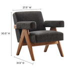 Modway - Lyra Tissu Fauteuil - Tissu gris foncé-Coussins non amovibles