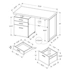 Monarch Specialties - 7027 Bureau 48 po L - Blanc Orientation Gauche Ou Droite-Facile à assembler grâce aux instructions illustrées et à la quincaillerie incluse, ce bureau est fini sur tous les côtés pour un placement polyvalent n'importe où dans la pièce.