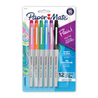 Papermate - Flair De Paper Mate Pointe Ultrafine - 0,4 mm - Couleurs Variées - Paquet de 12-Pointe poreuse