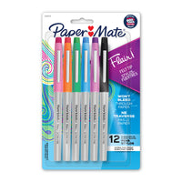 Papermate - Flair De Paper Mate Pointe Ultrafine - 0,4 mm - Couleurs Variées - Paquet de 12-Pointe poreuse