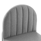 Modway - Isla Tissu rembourré Fauteuil d’appoint de salle à manger Ensemble de 2 - Noir Gris clair-Capacité de poids de la chaise : 331 lb.