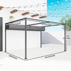 Outsunny - Pergola de patio avec auvent rétractable - 13 pi x 10 pi - gris foncé-Idéal pour le porche, la pergola, la terrasse, le gazebo ou tout espace extérieur 
